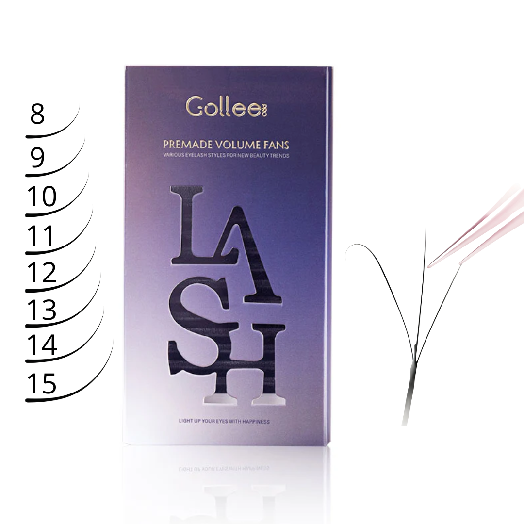 Blister Gollee Pestañas 3D Prearmadas Color Negro
