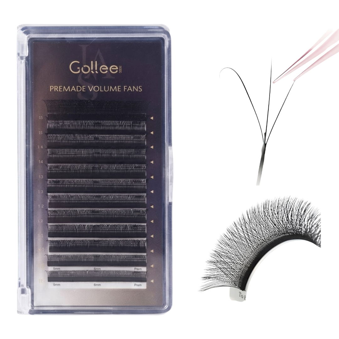 Blister Gollee Pestañas 3D Prearmadas Color Negro