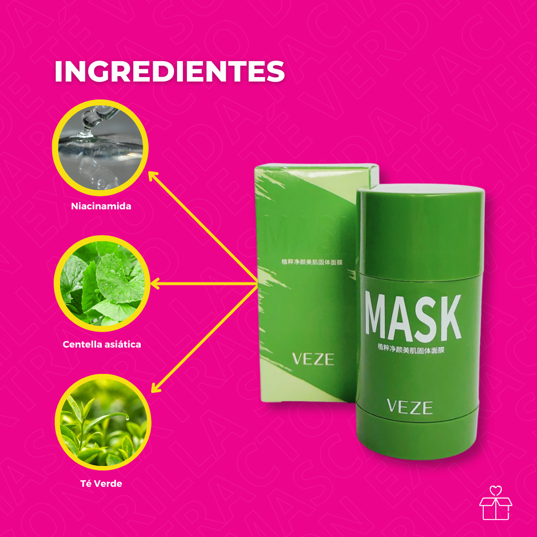 Mascarilla Sólida Facial con Extracto de Té Verde