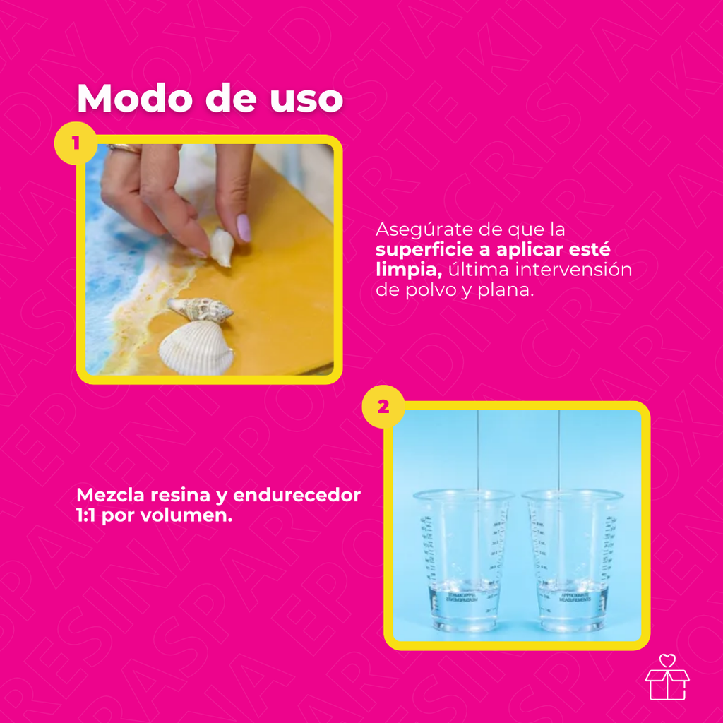 Resina Epoxica Cristal Trasparent Diy Arte Kit Epoxy 1:1 Color 1.1