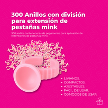 Cargar imagen en el visor de la galería, 300 Anillos con división para extensión de pestañas mink
