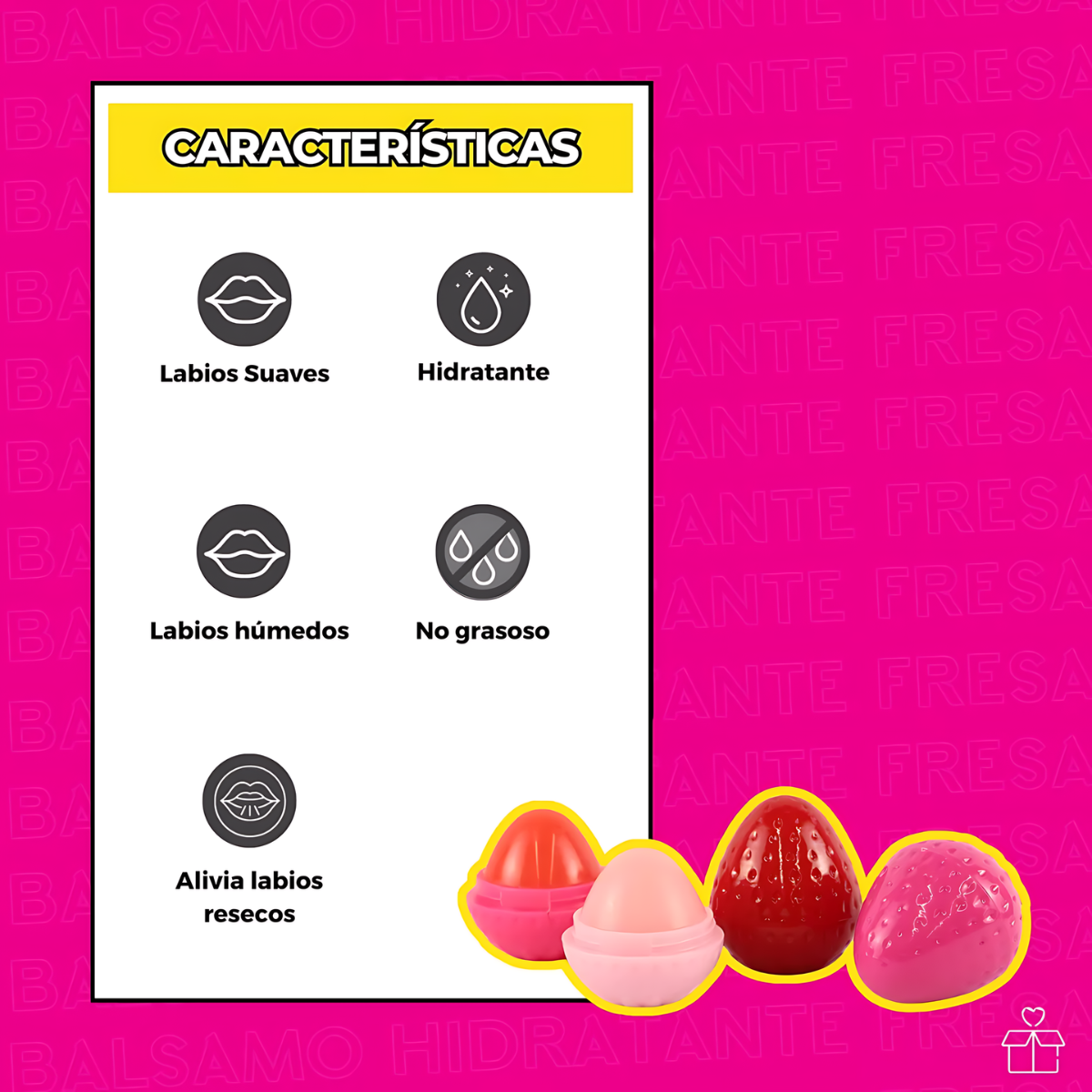 Bálsamos Hidratante De Labios Resecos De Fresa Rosas 24 Pza OnlyShop Mexico