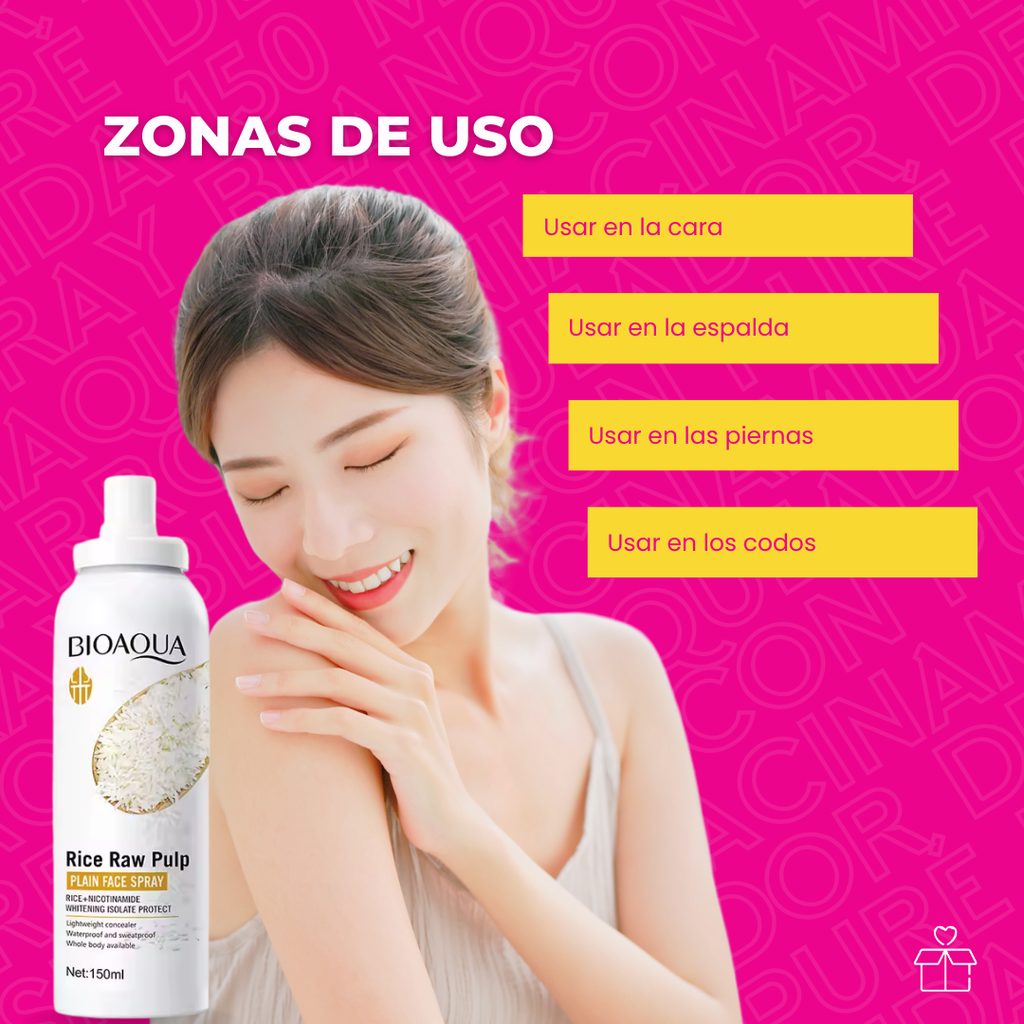 Crema Spray Aclaradora Con Extracto De Arroz 150ml