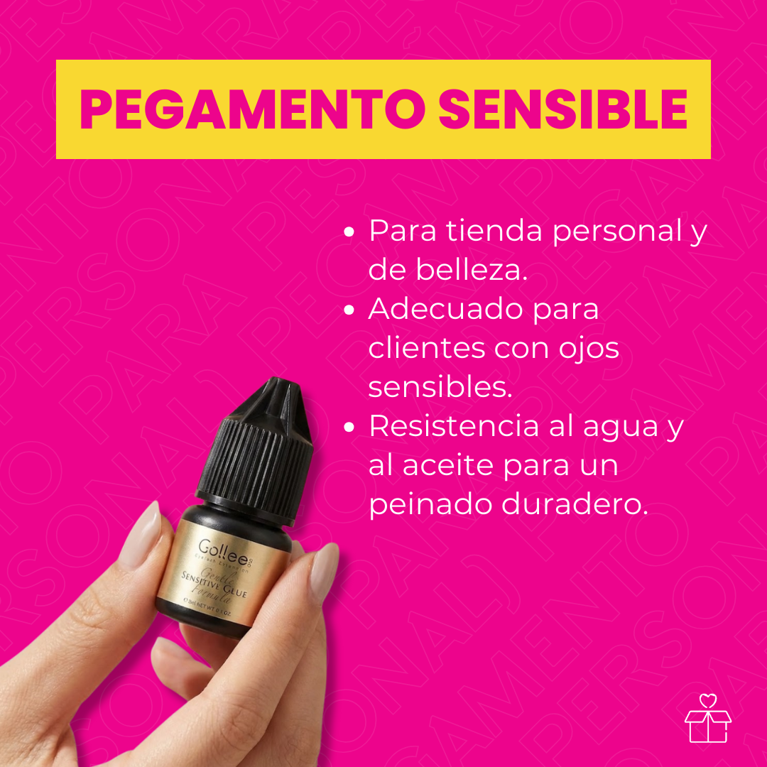 Adhesivo Pegamento Gollee Sensitive Para Pestañas De Grupo Negro