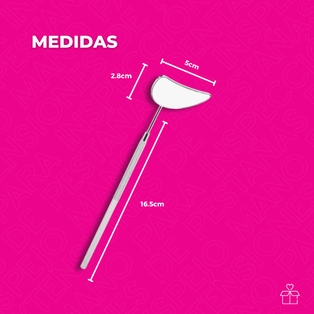 Espejo Mano Para Inspección Extensiones De Pestañas Dental