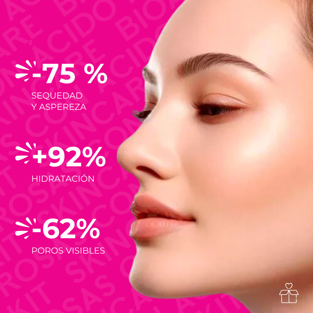 Kit Skincare Bioaqua Agua De Rosas Con Ácido Hialurónico