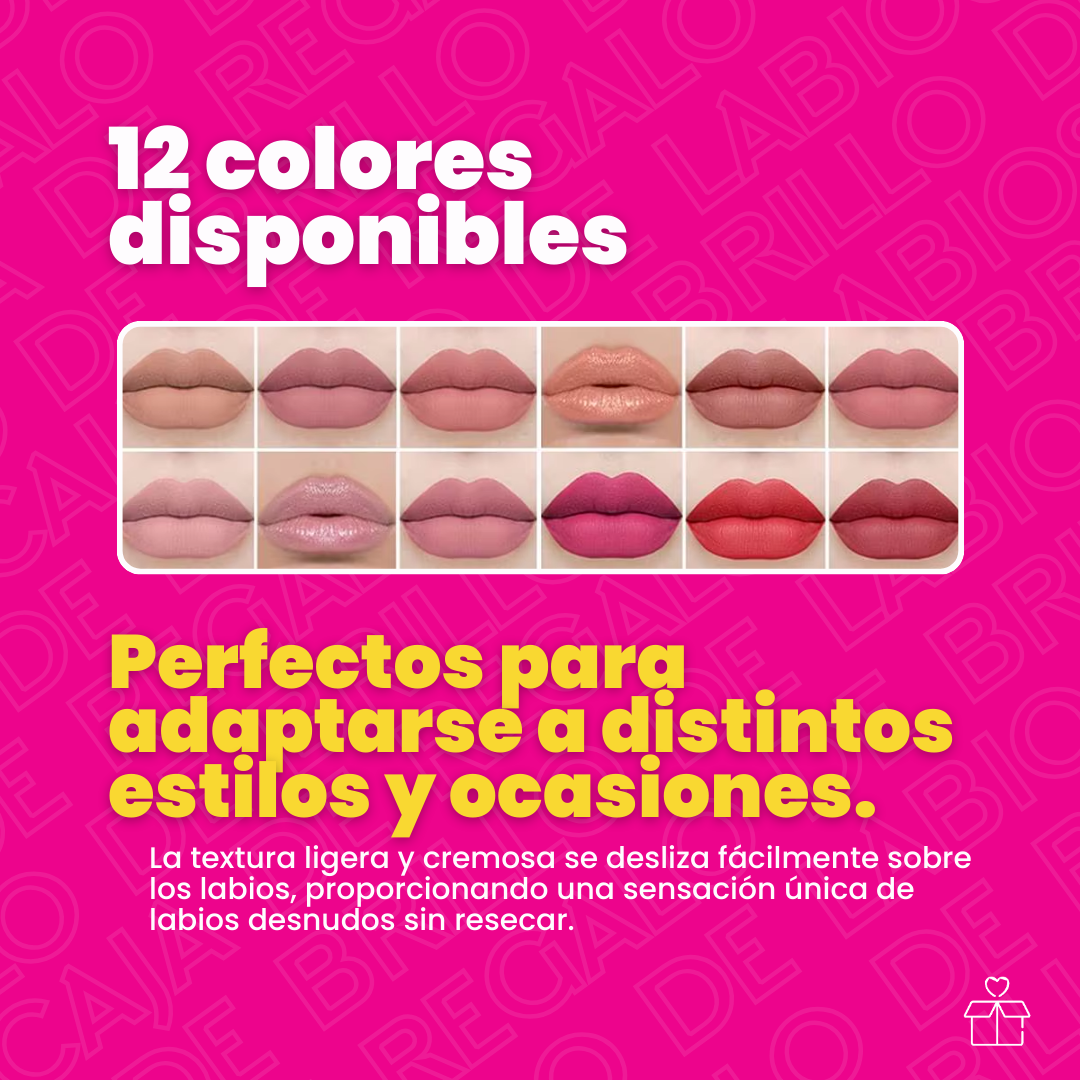 Set de Regalo de Brillo de Labios Líquido Mate (12 Colores)