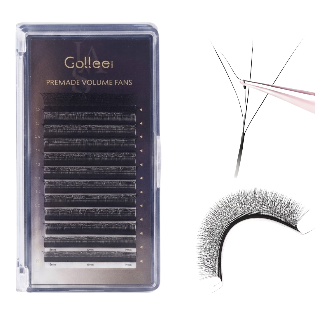 Blister Gollee Pestañas 4D Mix Prearmadas Color Negro