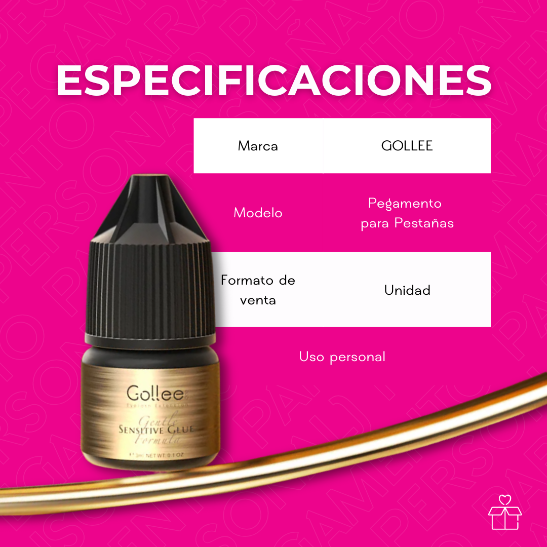 Adhesivo Pegamento Gollee Sensitive Para Pestañas De Grupo Negro