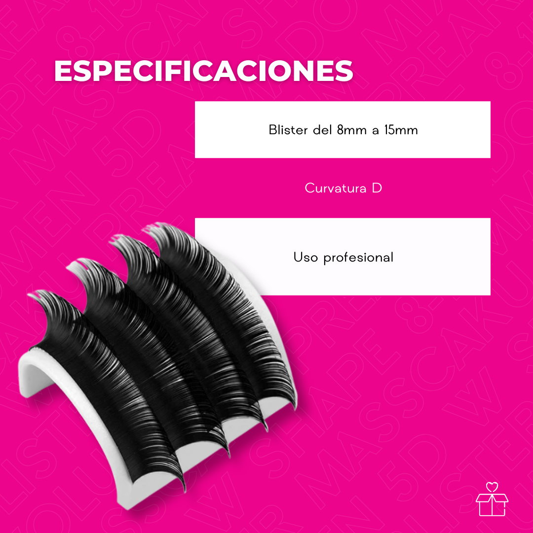 Blister Masscaku Prearmado Volumen 5d W Shape 8-15mm Mix