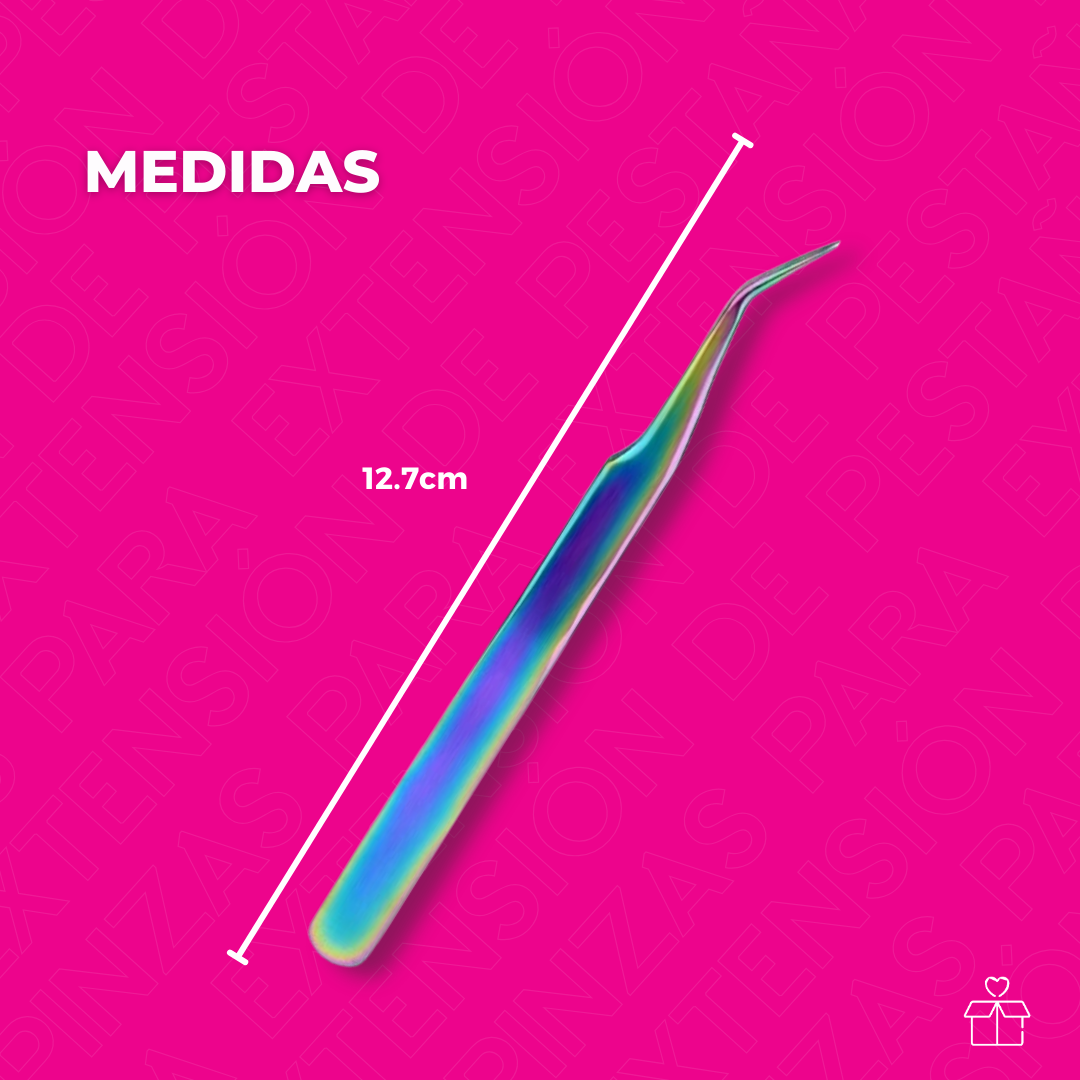 Pinzas Para Extensión De Pestañas Mink 1x1  Tornasol 1pz