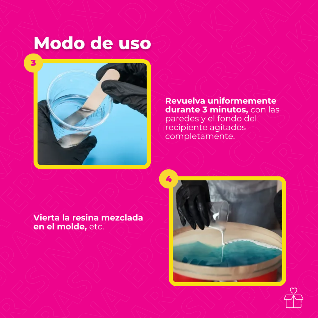 Resina Epoxica Cristal Trasparent Diy Arte Kit Epoxy 1:1 Color 1.1