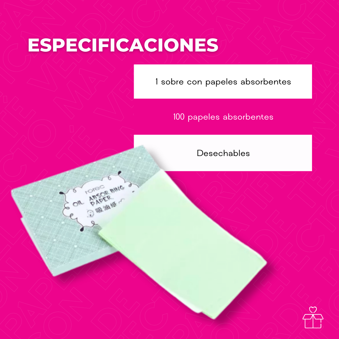 Papel De Té Verde Facial con Efecto Matificante