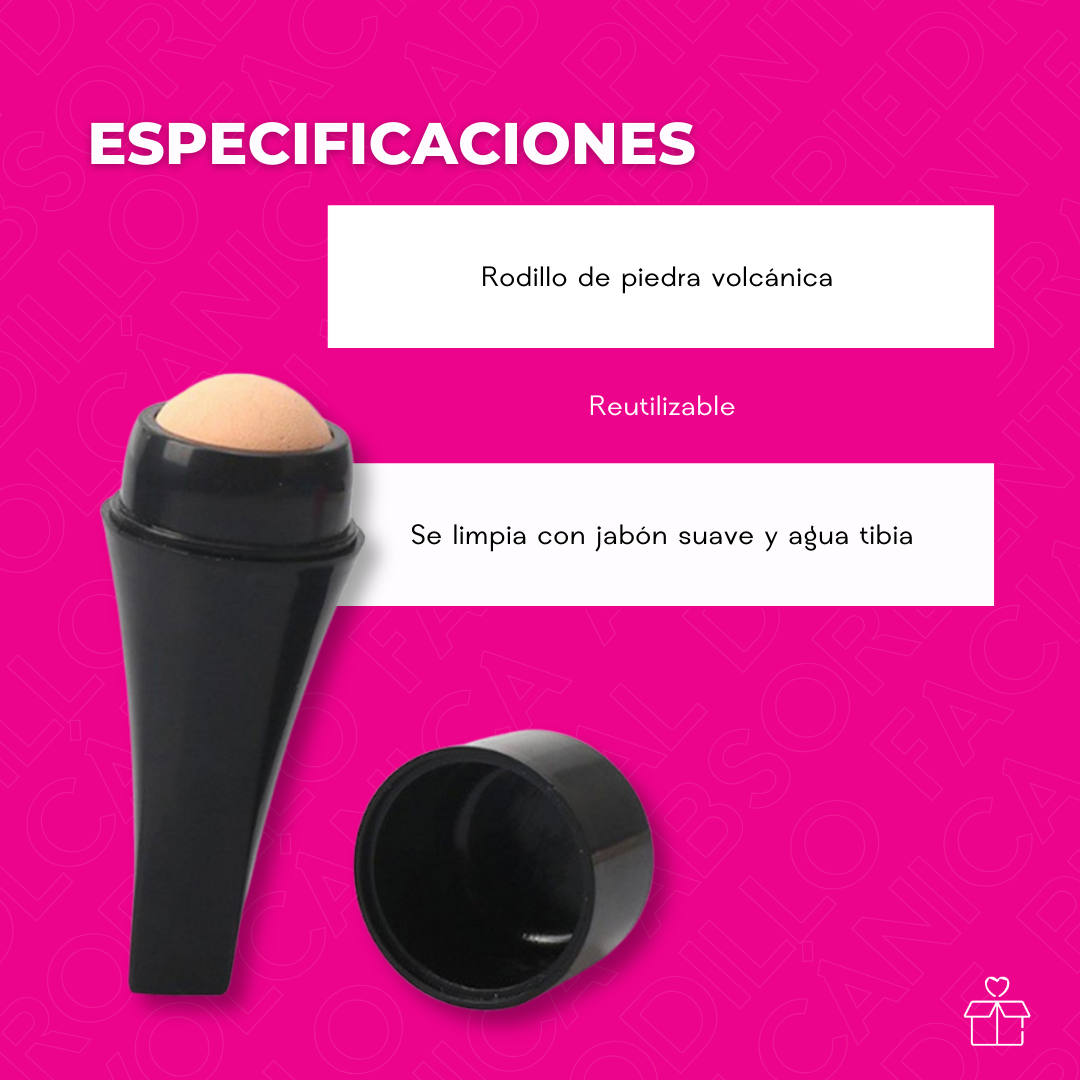 Rodillo Facial de Piedra Volcánica Absorbente