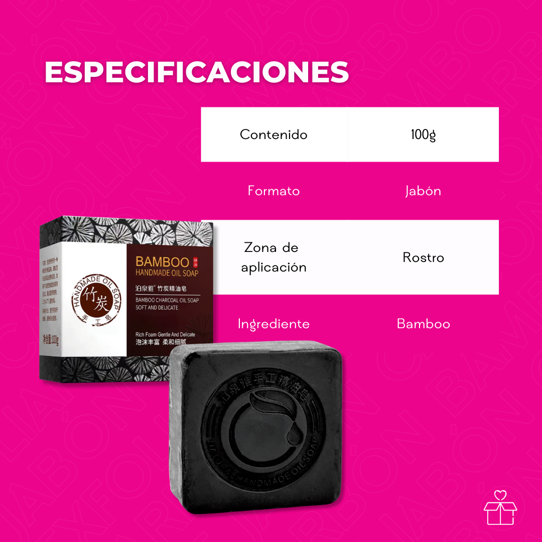 Jabón Carbon Bambo Bioaqua Exfoliante Aclara Elimina Manchas