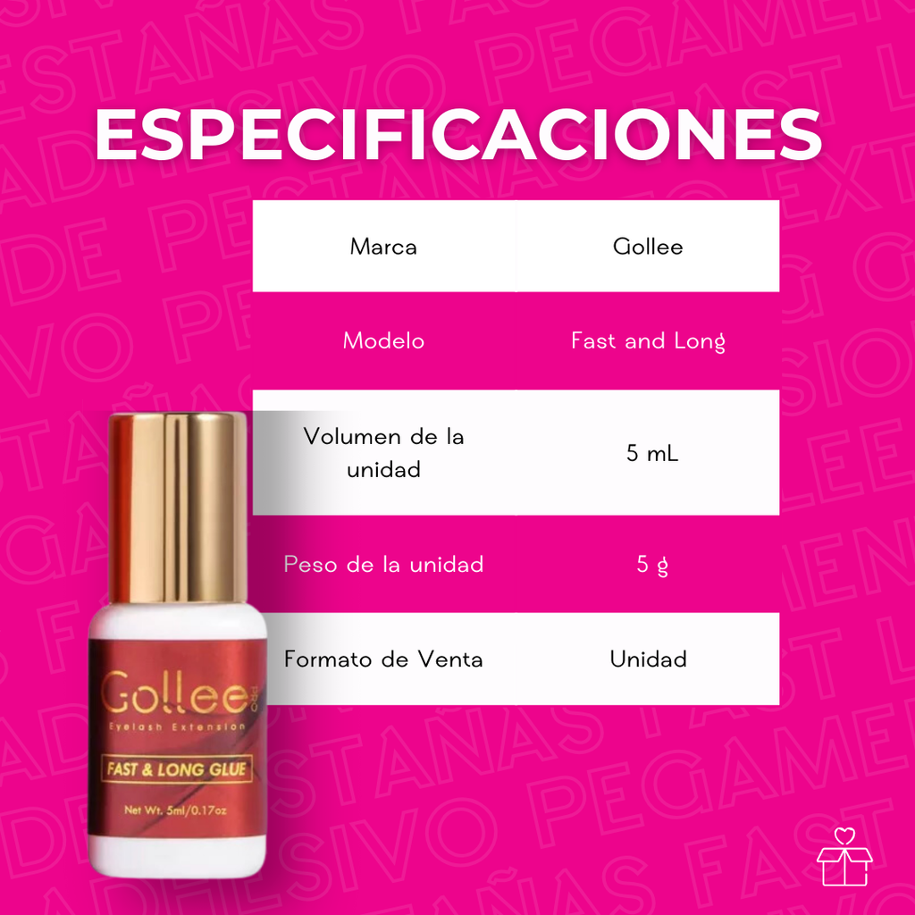 Adhesivo Gollee Libre De Latex Para Extensiones De Pestañas Color Negro OnlyShop Mexico