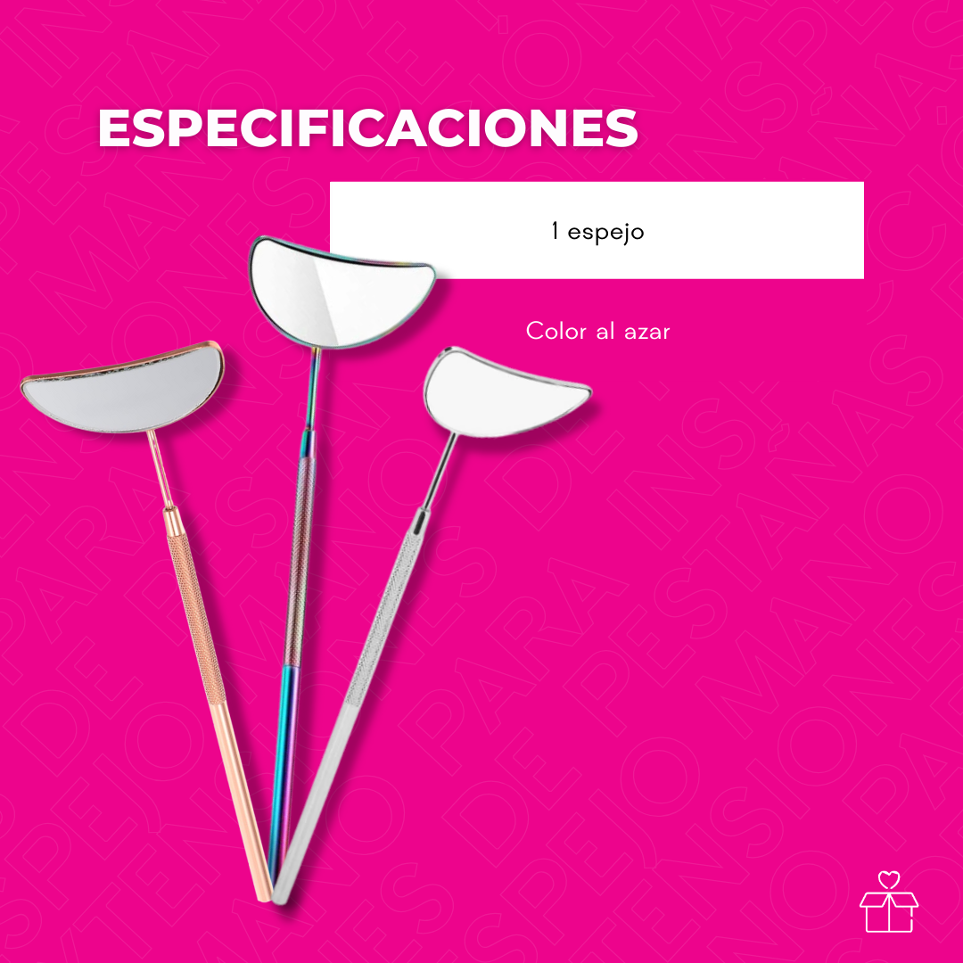 Espejo Mano Para Inspección Extensiones De Pestañas Dental