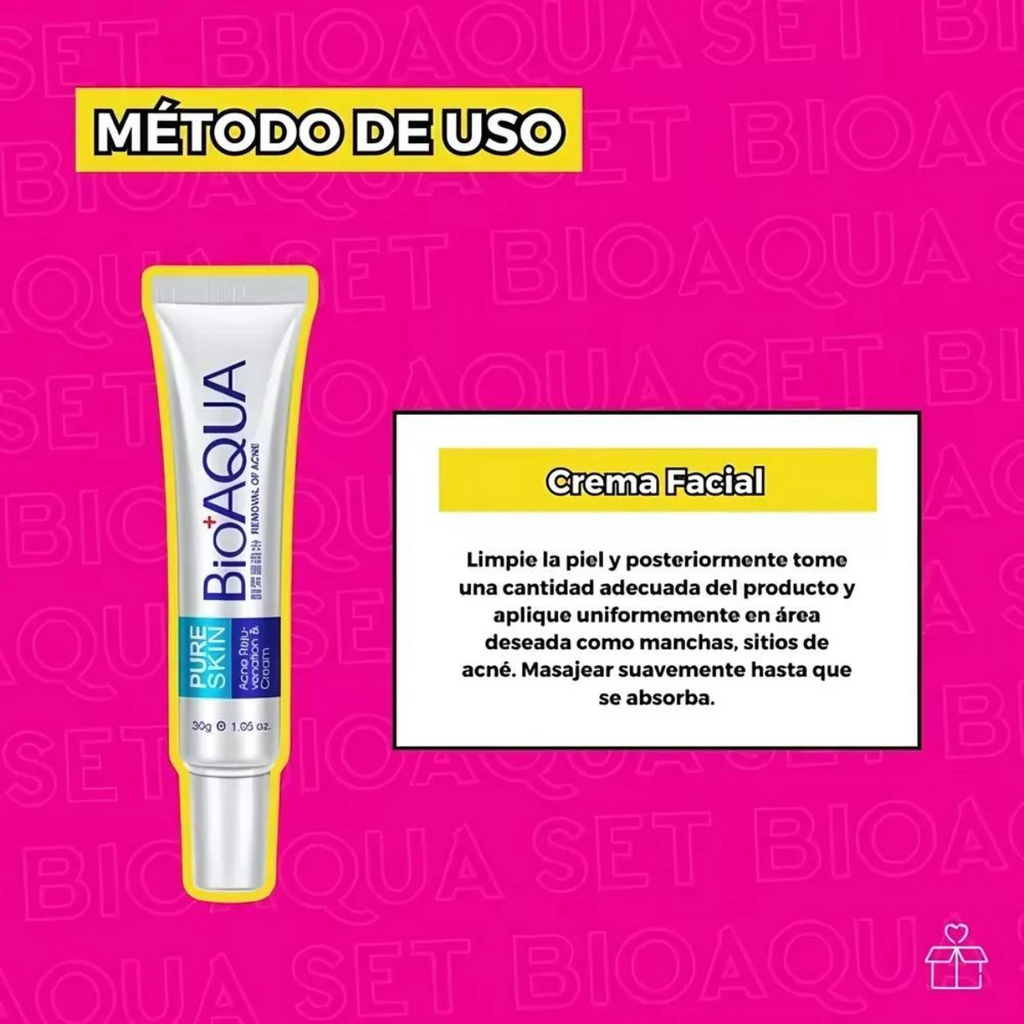 Set De 3 Pure Skin Bioaqua Retira Acne Espinillas Grasa OnlyShop Mexico