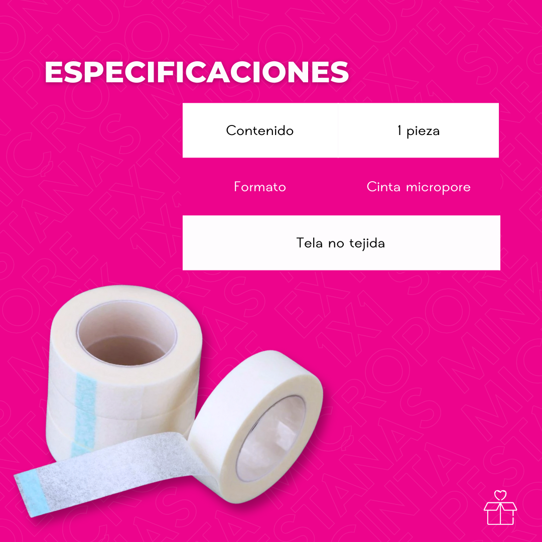 Cinta Micropore Extensiones De Pestañas Mink 1x1 Sin Pelusa