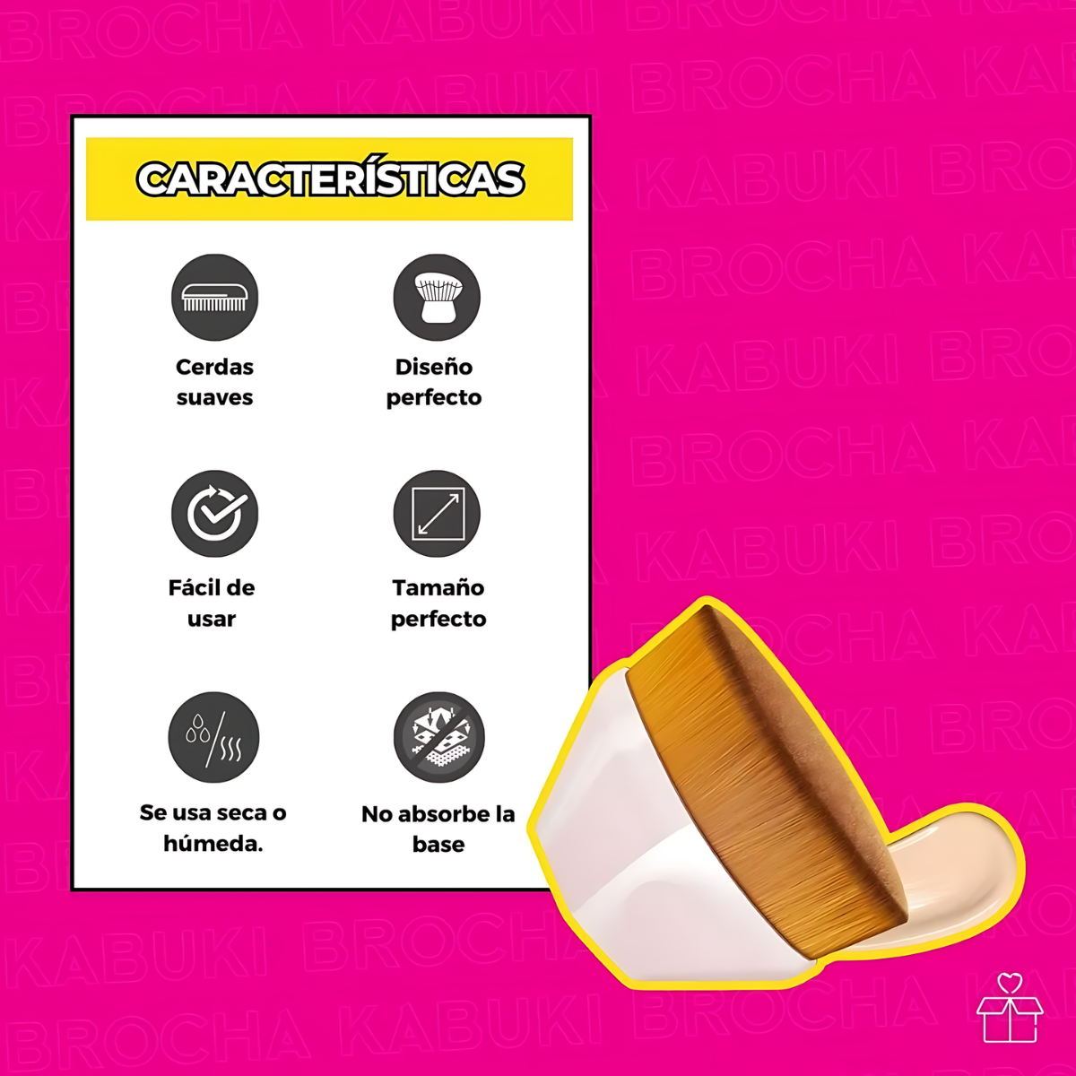 10 Brochas Plana De Maquillaje Kabuki Base Corrector Mayoreo OnlyShop Mexico