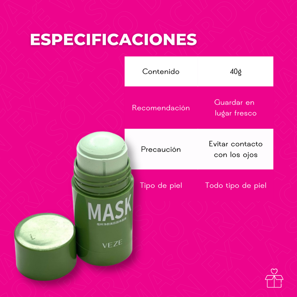 Mascarilla Sólida Facial con Extracto de Té Verde