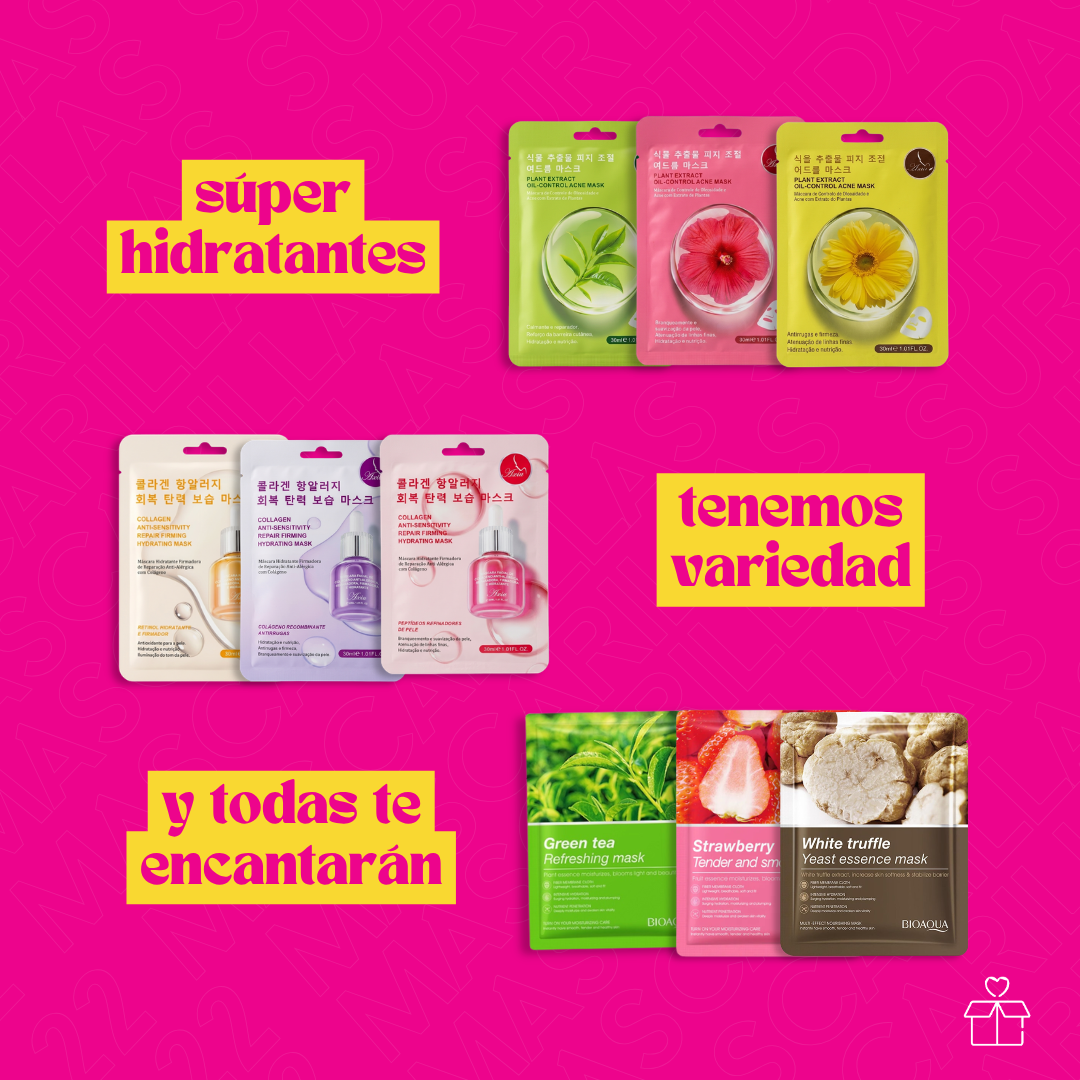 22 Pcs Mascarillas Surtidas New Hidratantes,collagen Mask