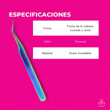 Cargar imagen en el visor de la galería, Pinzas Para Extensión De Pestañas Mink 1x1  Tornasol 1pz
