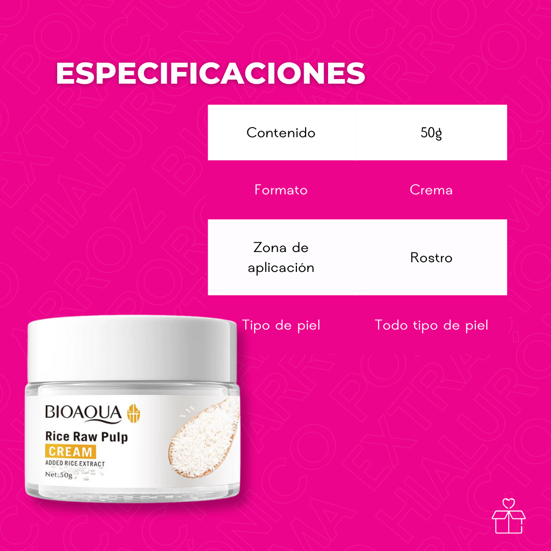 Crema Facial con Extracto de Arroz y Ácido Hialurónico