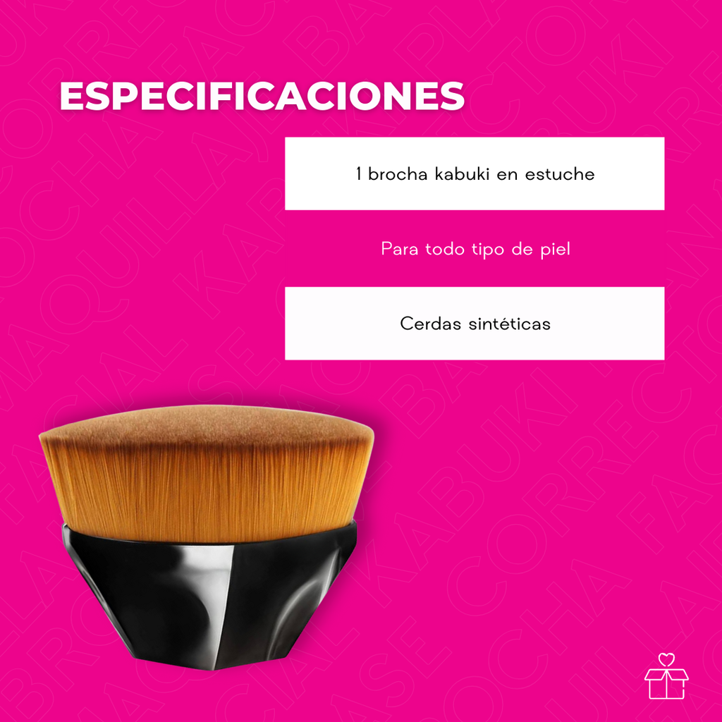 Brocha Facial Kabuki Plana para Maquillaje