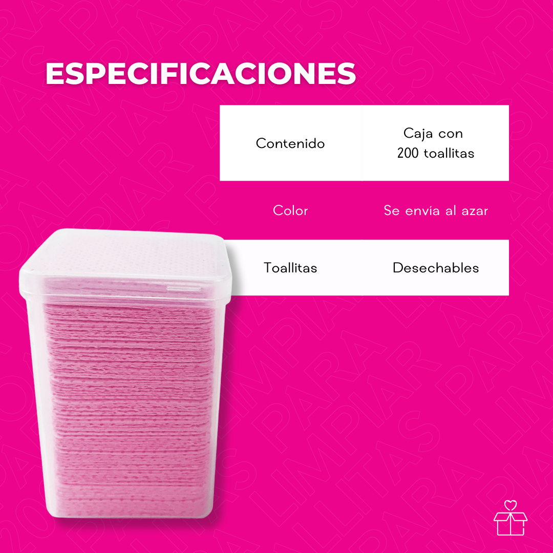 200 Toallitas para limpiar adhesivo