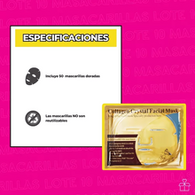 Cargar imagen en el visor de la galería, Mascarilla 24k Facial Colageno Dorada Hidratante 200 Pzas OnlyShop Mexico
