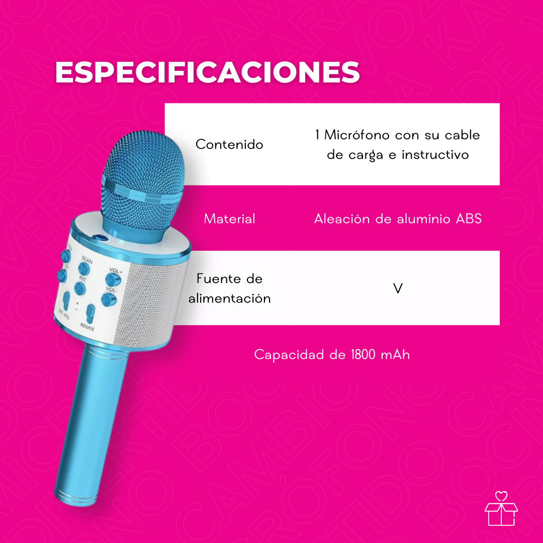 Micrófono Bocina Karaoke Divertido Cambios De Voz Bluetooth