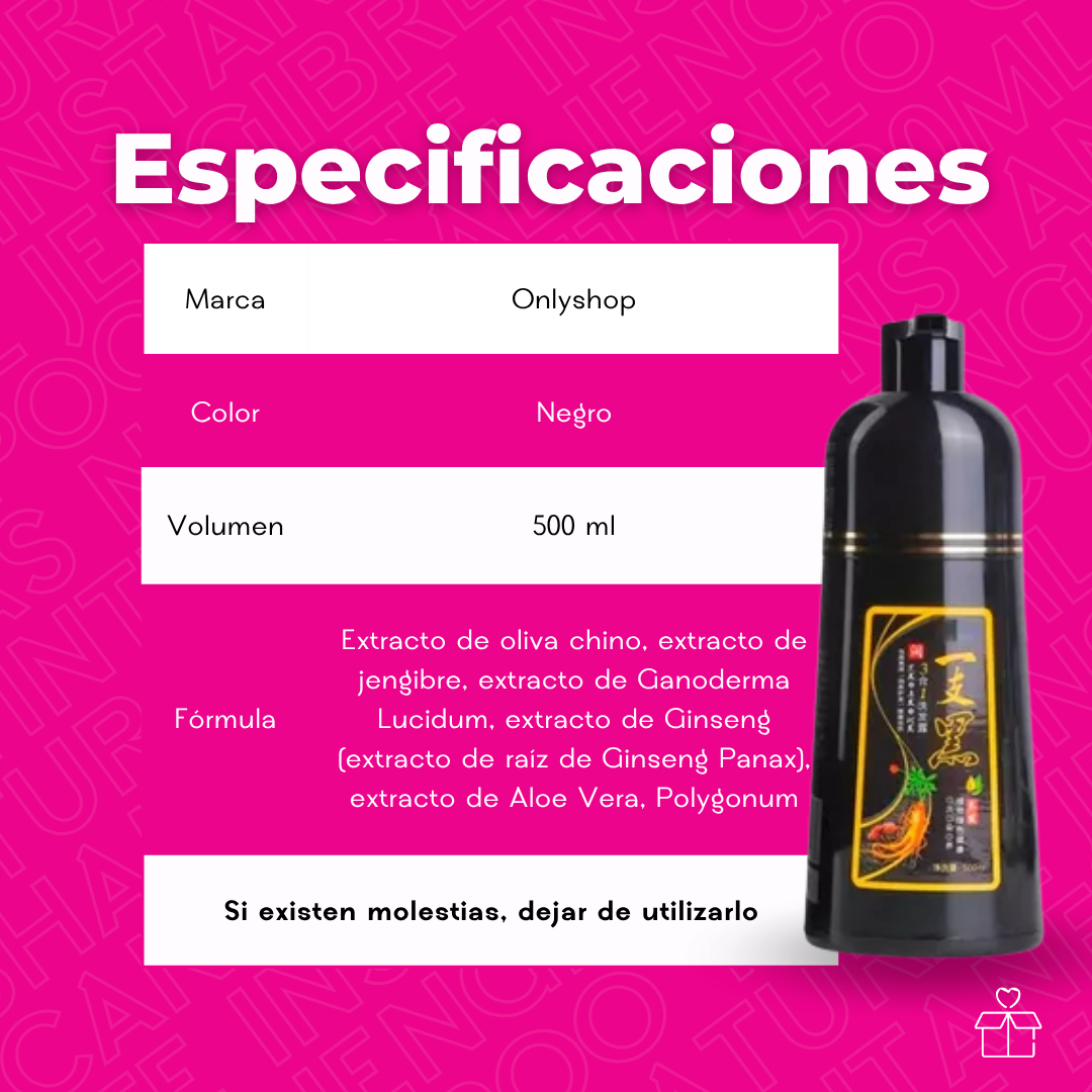 Shampoo Tinte Instantaneo Cubre Canas Natural Jengibre 500ml