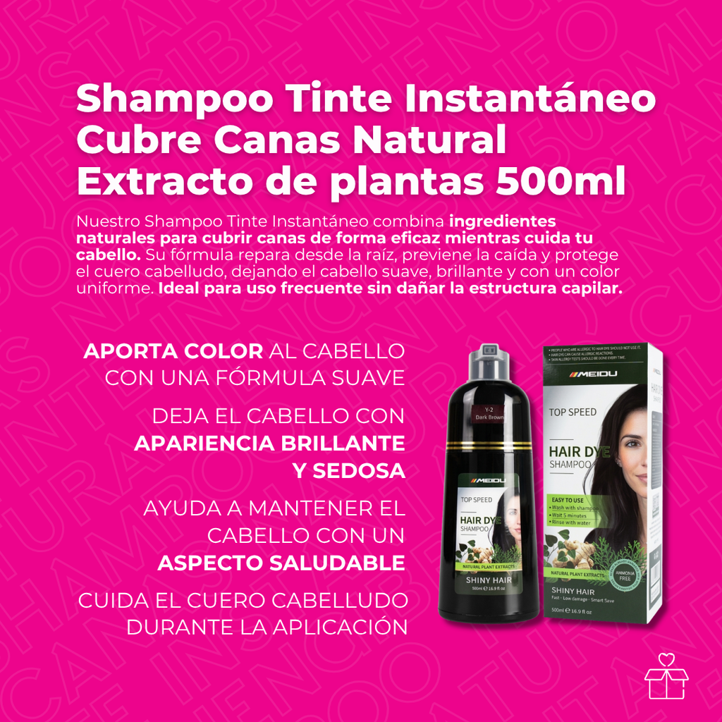 Shampoo Tinte Instantaneo Cubre Canas Natural Jengibre 500ml