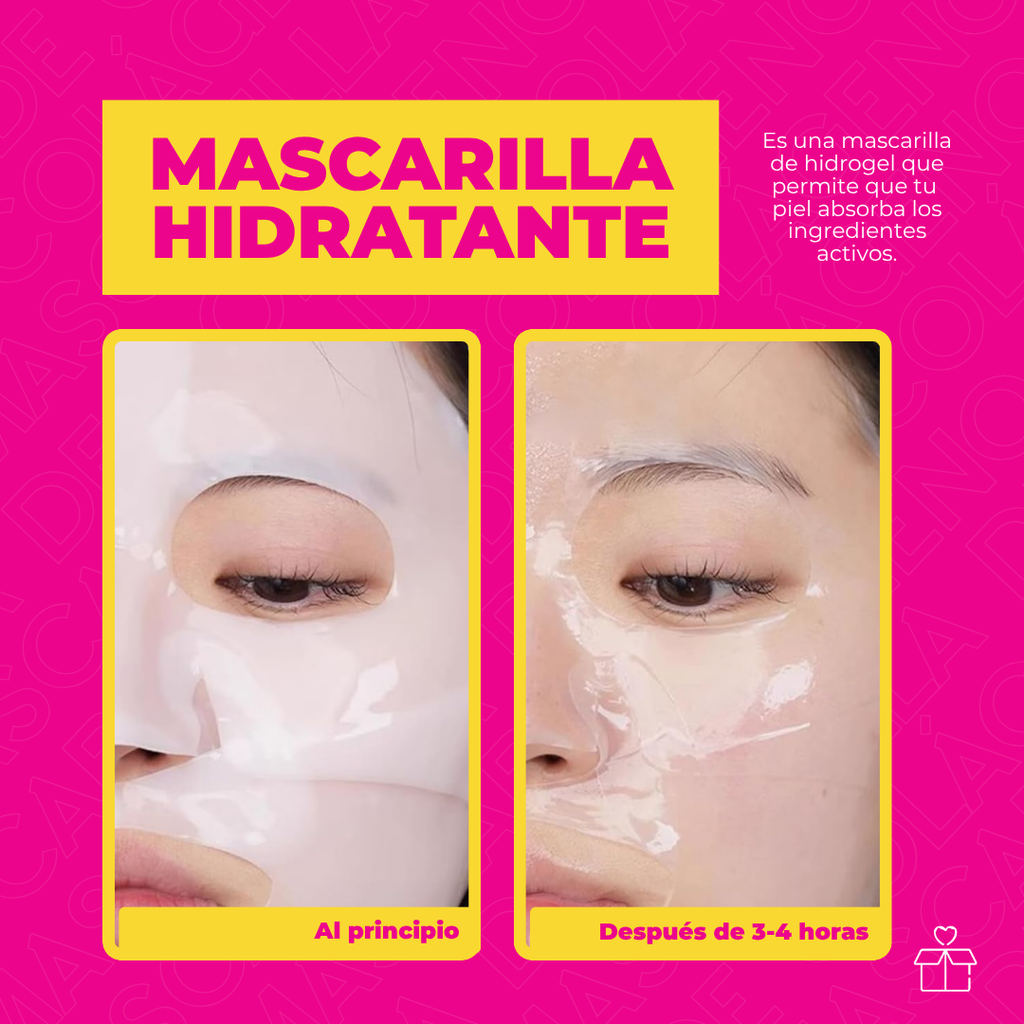 Mascarilla Facial Colageno Bio Collagen Mask Caja Deep Mask 4pzas