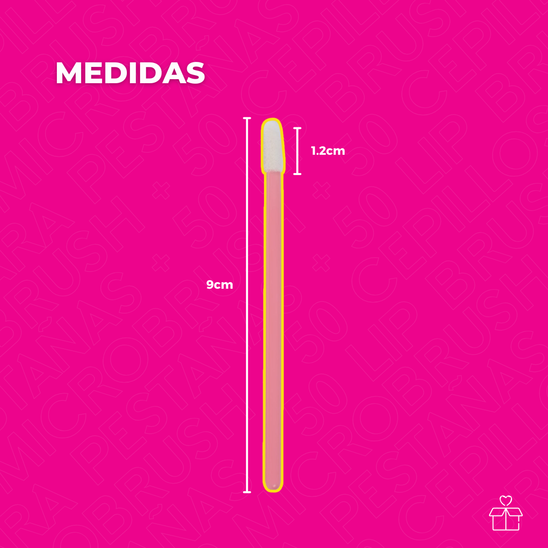 100 Microbrush, 50 Cepillos, 50 Lip Brush Pestañas Y Cejas Color Al Azar