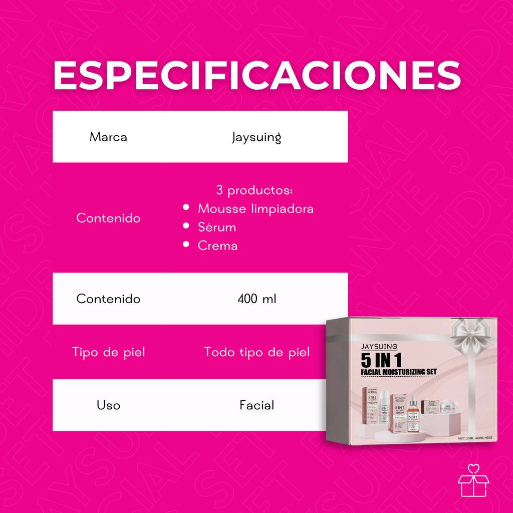 Set Facial Hidratante 5 en 1 Jaysuing