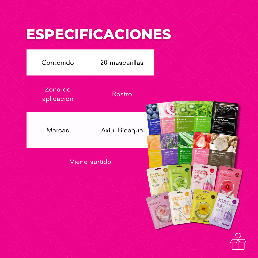 22 Pcs Mascarillas Surtidas New Hidratantes,collagen Mask