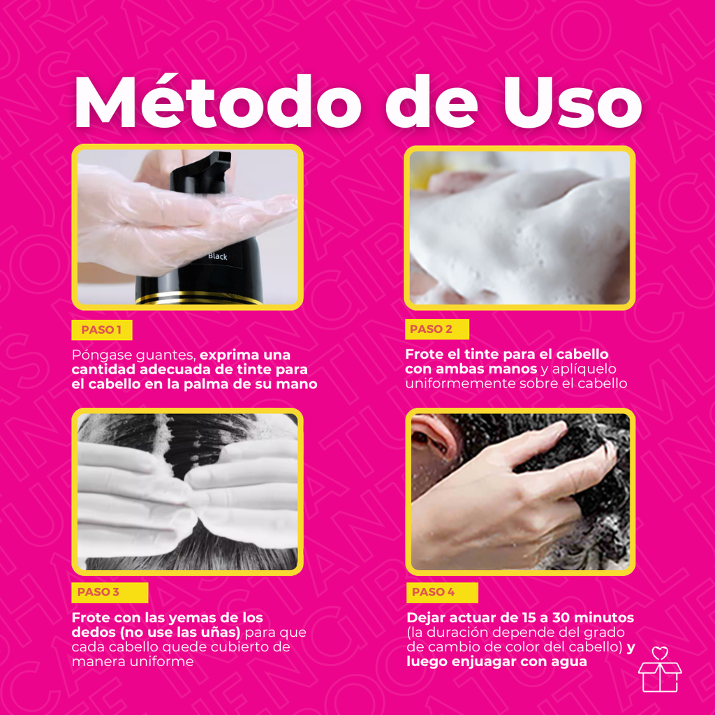 Shampoo Tinte Instantaneo Cubre Canas Natural Jengibre 500ml