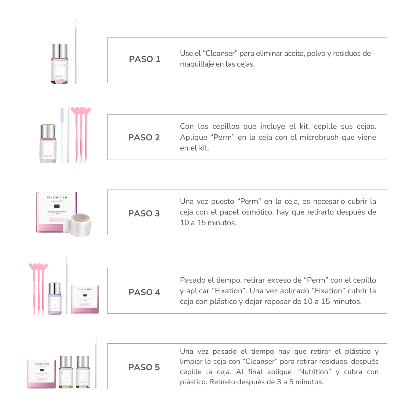 Kit Planchado De Cejas Profesional Areum Lashy & Browns OnlyShop Mexico