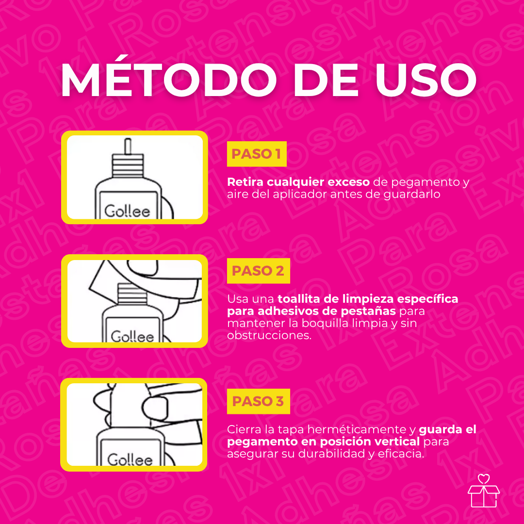 Adhesivo Extensiones De Pestañas Pink Clear Bonding Gollee Color Rosa transparente