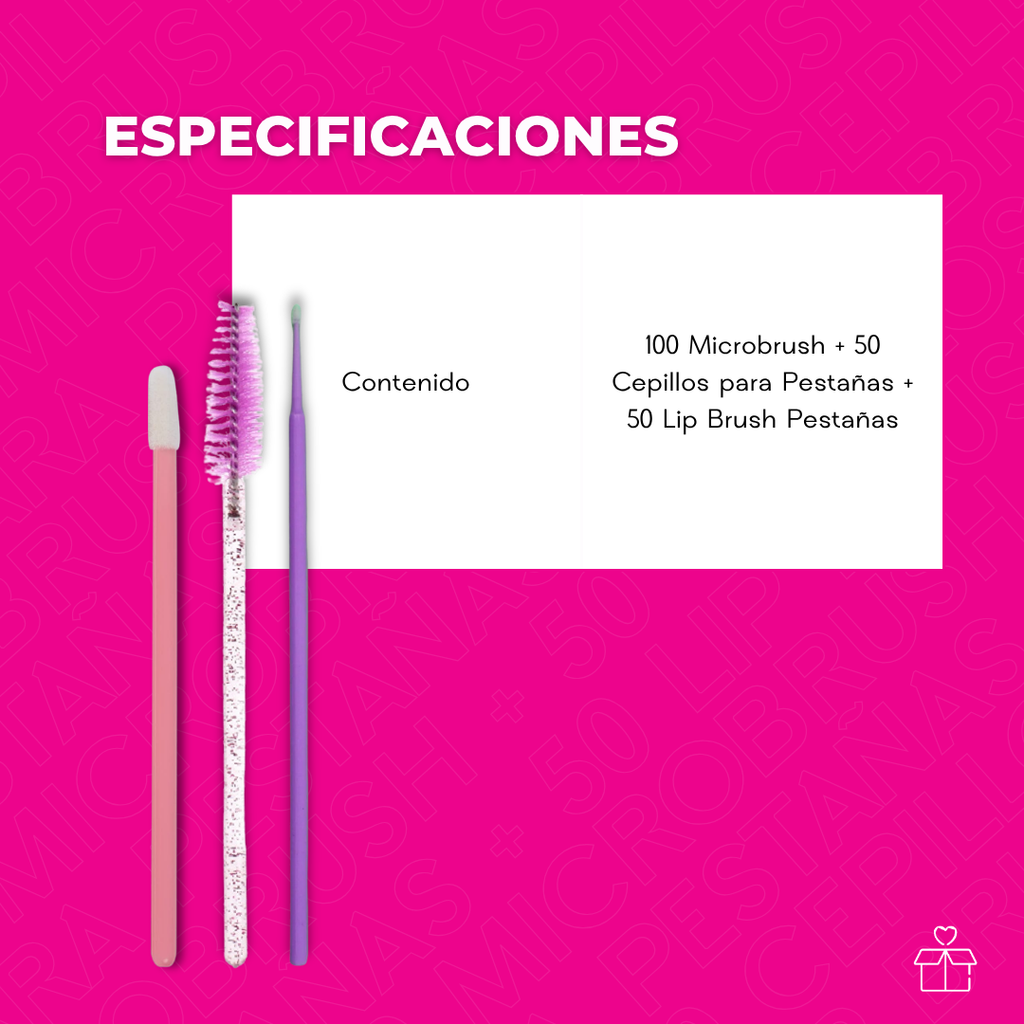 100 Microbrush, 50 Cepillos, 50 Lip Brush Pestañas Y Cejas Color Al Azar