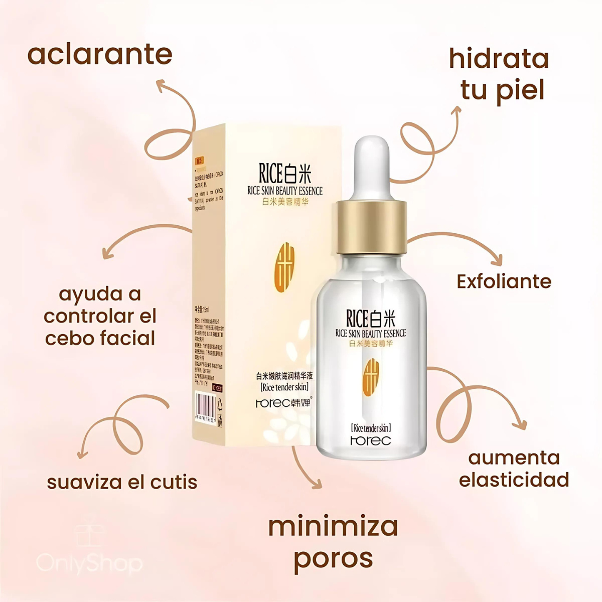 5 Serum Acido Hialuronico White Rice Te Verde Granada Snail OnlyShop Mexico