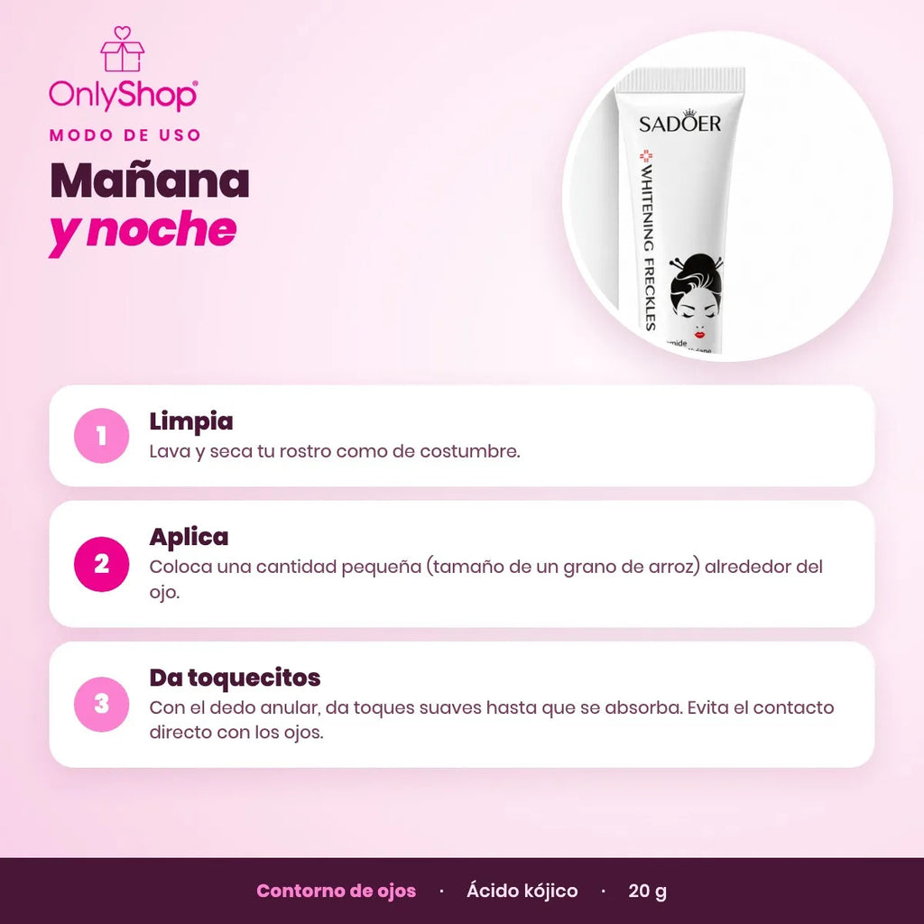 Crema Contorno de Ojos Ácido Kójico Sadoer 20 g con Niacinamida | OnlyShop