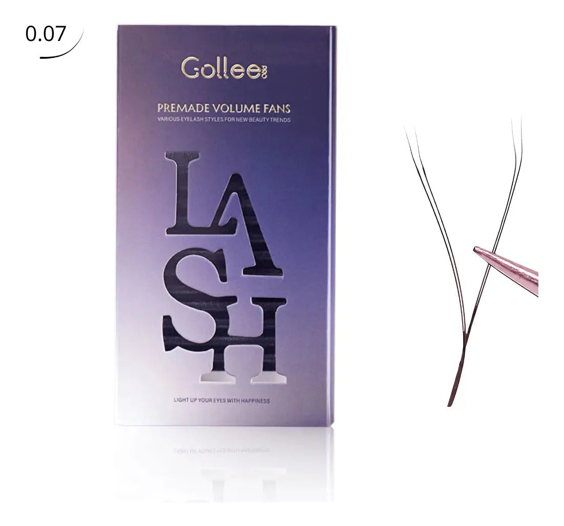 Blister Gollee Efecto Hawaiano YY 0.07 D Mix Pestañas Prearmadas Negro | OnlyShop