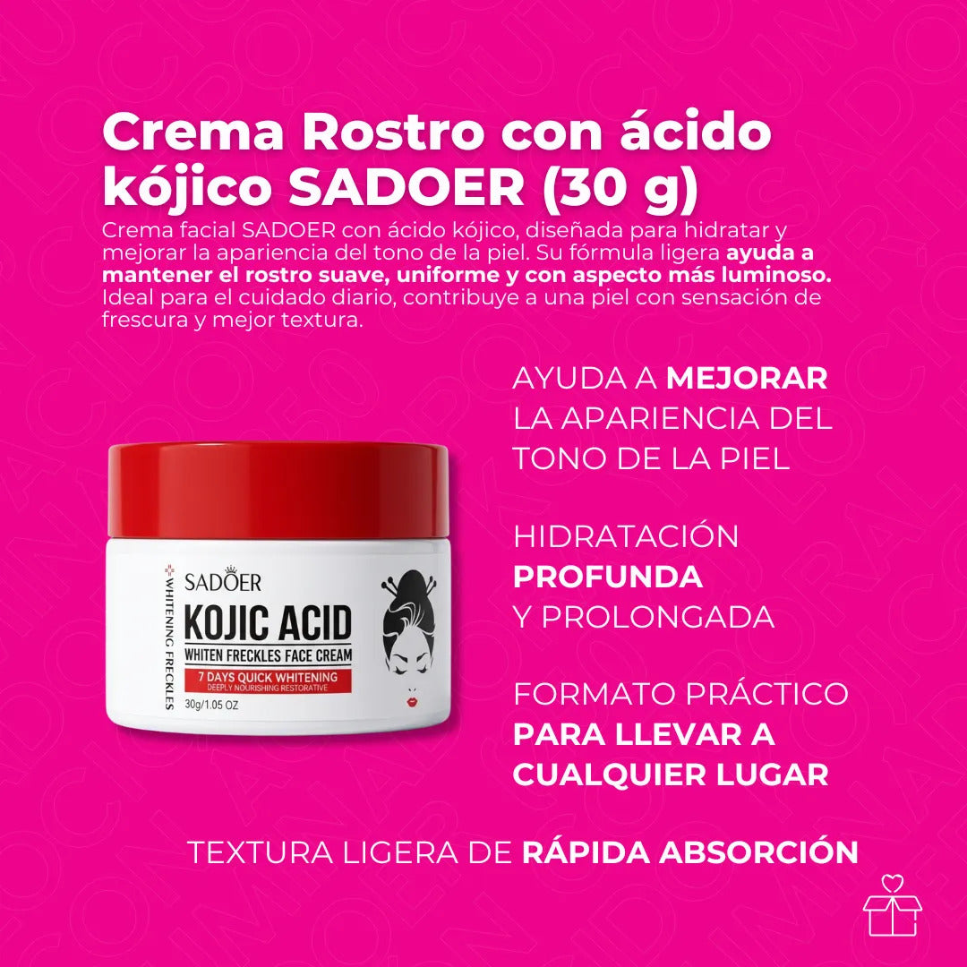 Crema Facial Sadoer Ácido Kójico Hidratante 30 g | OnlyShop