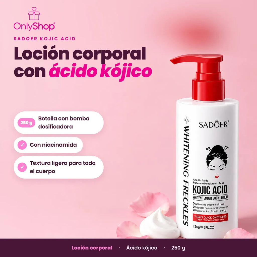 Loción Corporal Ácido Kójico Sadoer 250 g Hidratante | OnlyShop