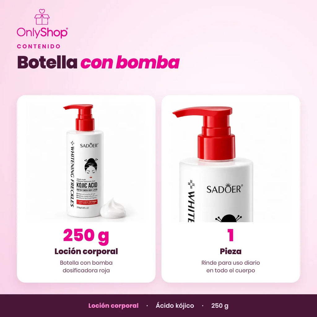 Loción Corporal Ácido Kójico Sadoer 250 g Hidratante | OnlyShop