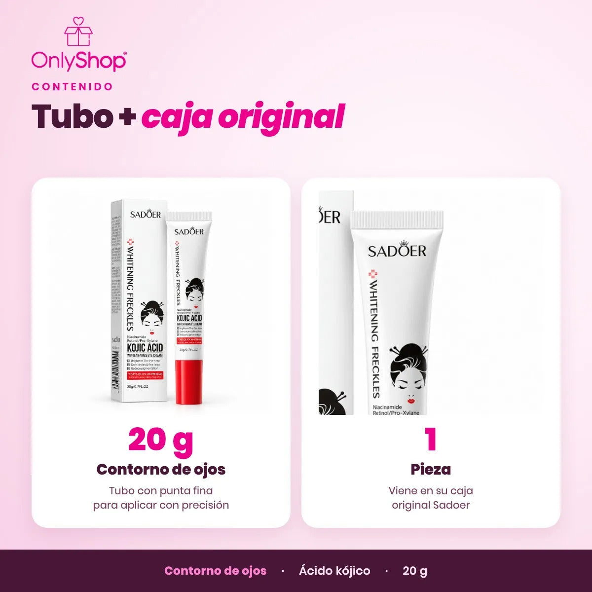 Crema Contorno de Ojos Ácido Kójico Sadoer 20 g con Niacinamida | OnlyShop
