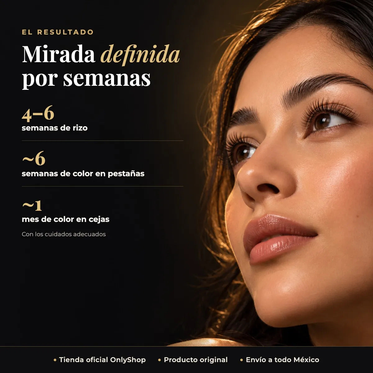 Resultado: pestañas y cejas definidas